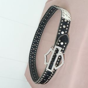 Harley Davidson Nocona Horse Hair Genuine Leather Studded Belt Large F88